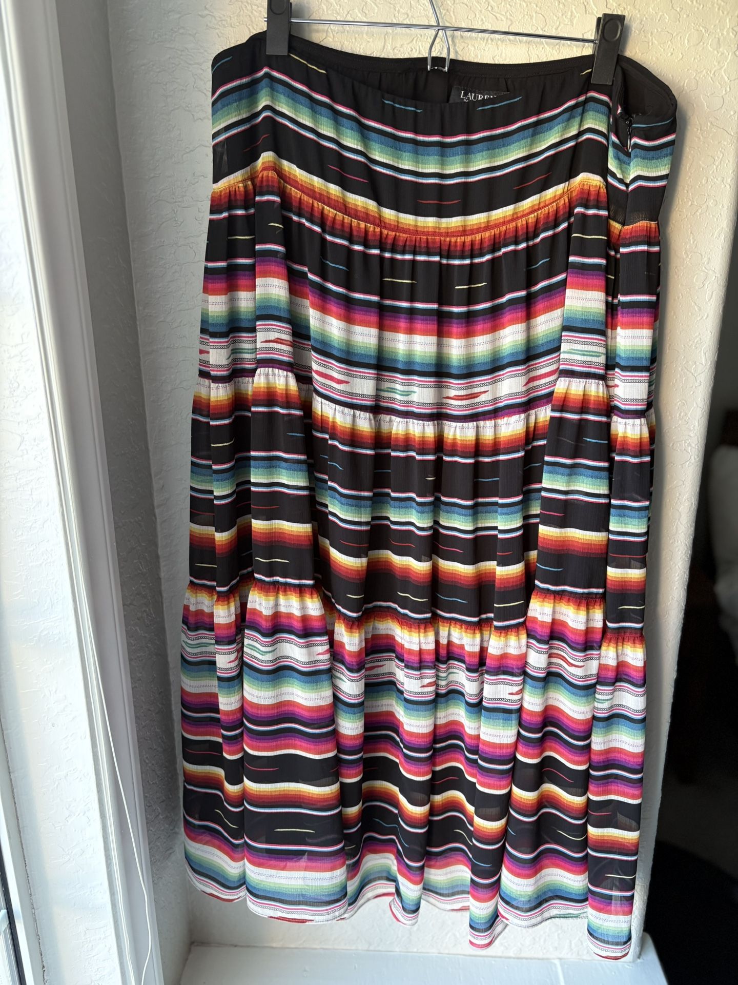 Lauren Ralph Lauren Serape Striped Midi Skirt - Plus Size 16W
