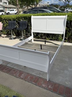 Full Size White Sleigh Bed Frame