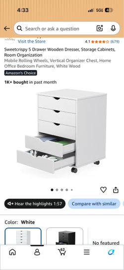 White dresser white storage cabinet