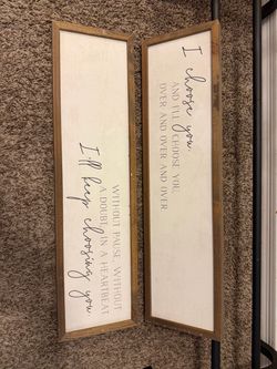 Set of 2 Framed Wood Quote Signs