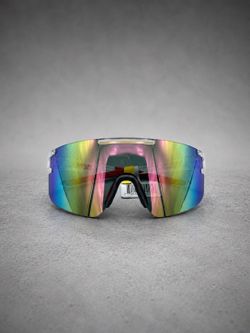 Iridescent Shield Sports Sunglasses - Multi-Color Lens