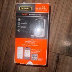 Defiant Square Satin Nickel Smart Wi-Fi Deadbolt Powered -m