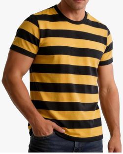 Black and yellow striped teeshirt