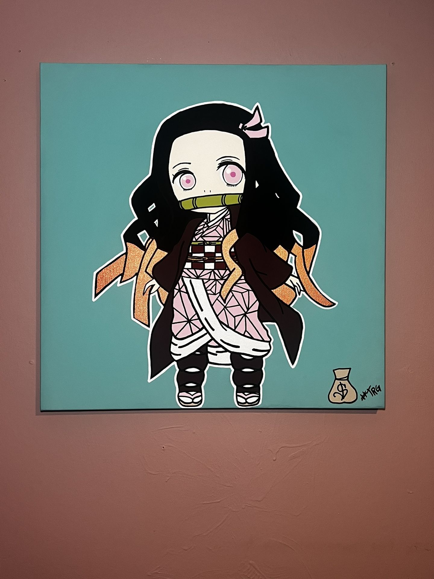 Nezuko Kamado Canvas Painting 