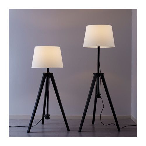 IKEA LAUTERS Floor lamp base with LED bulb, brown
