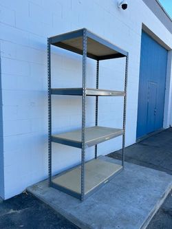 4 Tier Shelving 48 in W x 24 in D American Made Used Heavy Duty Steel Boltless Storage Rack Delivery Available