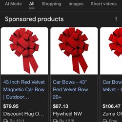 XL Red Ribbon Car Bow 
