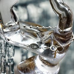 925 Sterling Silver Rosary Bracelet