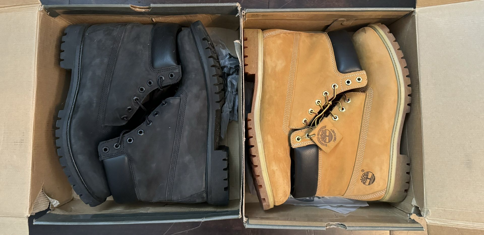 Timberland 6” Boots Wheat And Black size 13