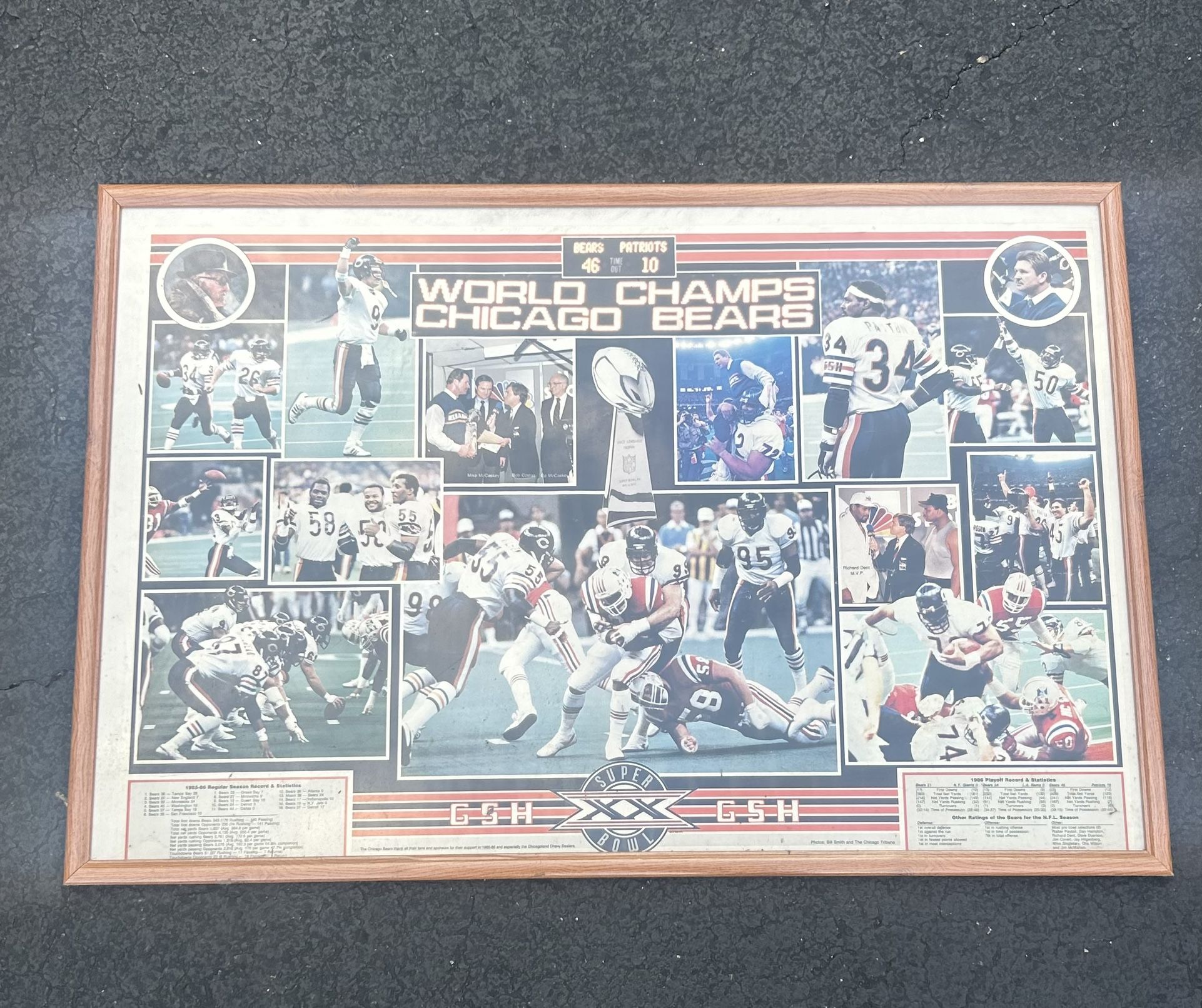 Chicago Bears Super Bowl champs Vintage Poster