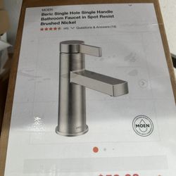 MOEN Beric Single Hole Single Handle Bathroom Faucet in Spot Resist Brushed Nickel