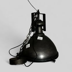 Mexlite Densi Black Metal and Glass Industrial Pendant Lamp