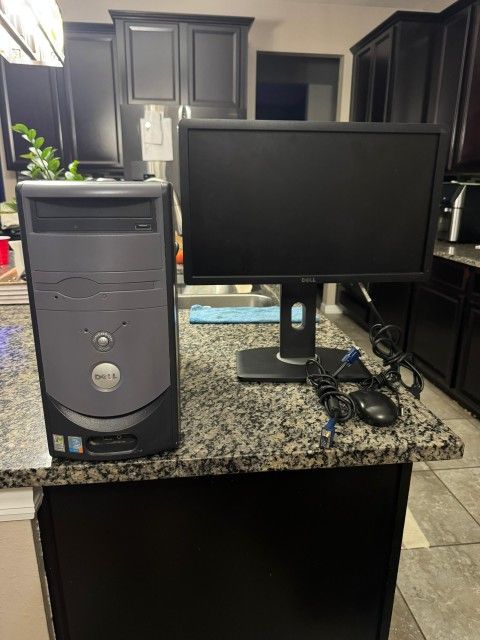 Dell Dimension 3000 desktop PC Monitor And Mouse