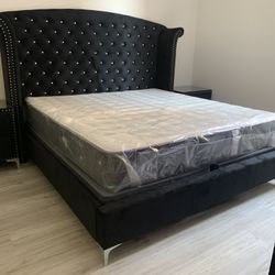 New In Box King Bed Frame With Mattress (Read Description Below)