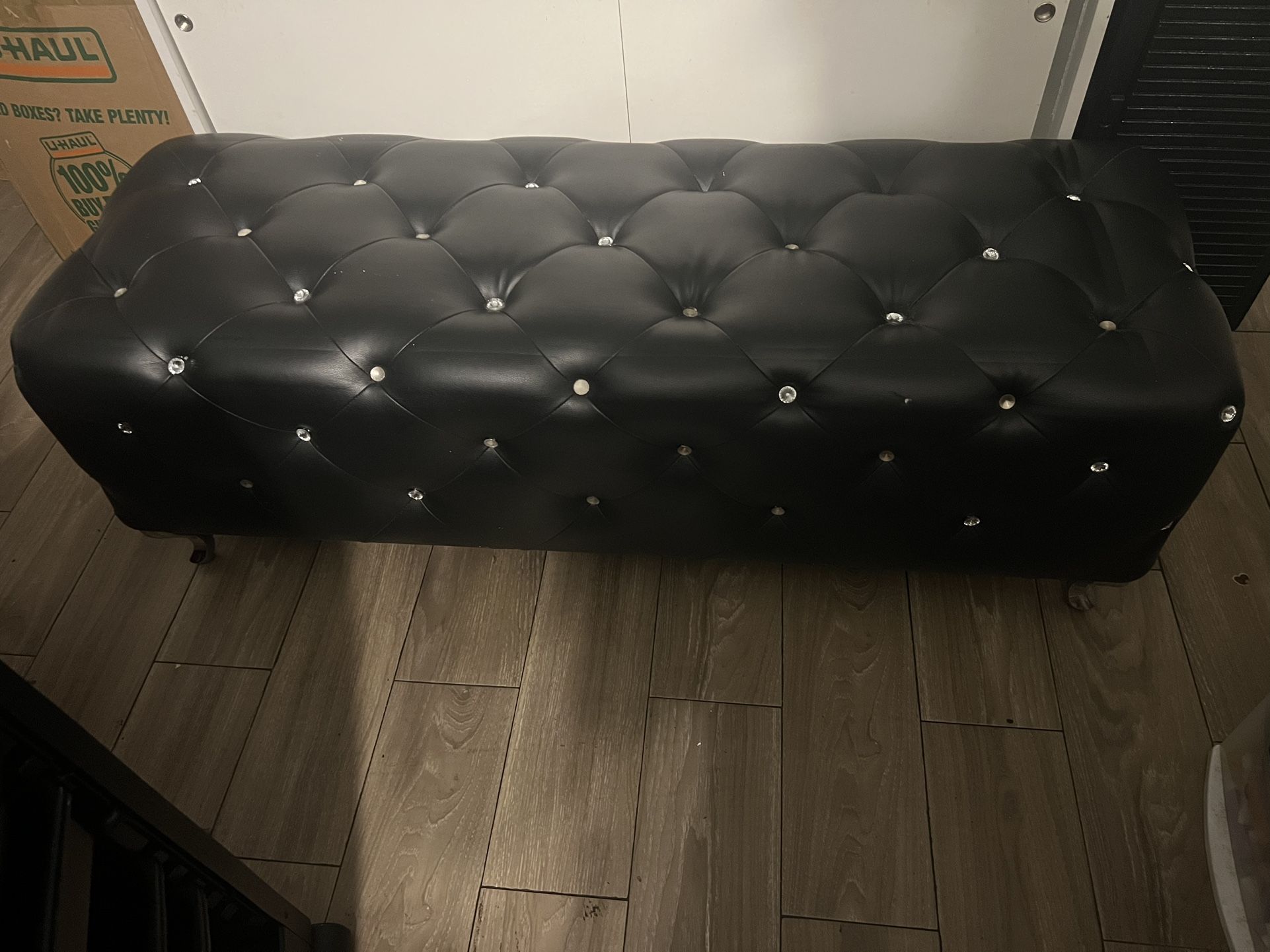 black ottoman bench