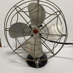 Vintage Eskimo Model 1000J 8” Cage Electric Metal Desk Fan Runs 