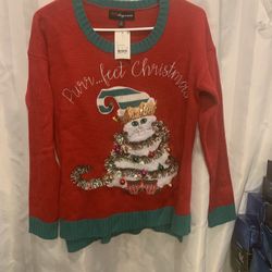 33 degrees Women’s Ugly Cat Christmas Tree Sweater