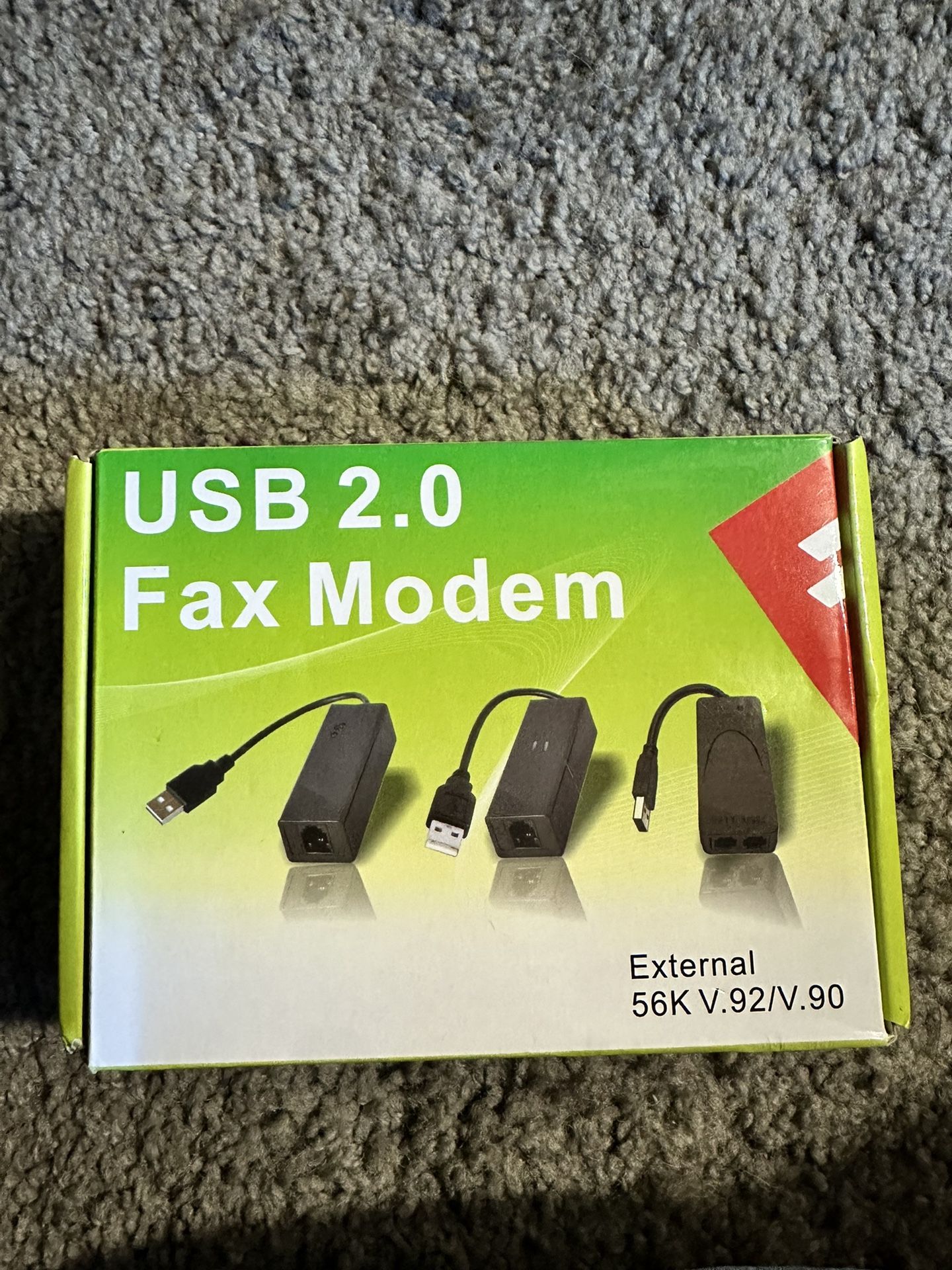 USB 2.0 56K Fax Modem, External V.90 V.92 Modem with Dual Ports