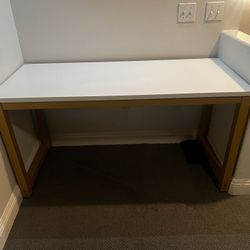 White Table With Gold 