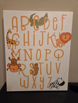 ABCs Jungle Animal Wall Canvas 16×20
