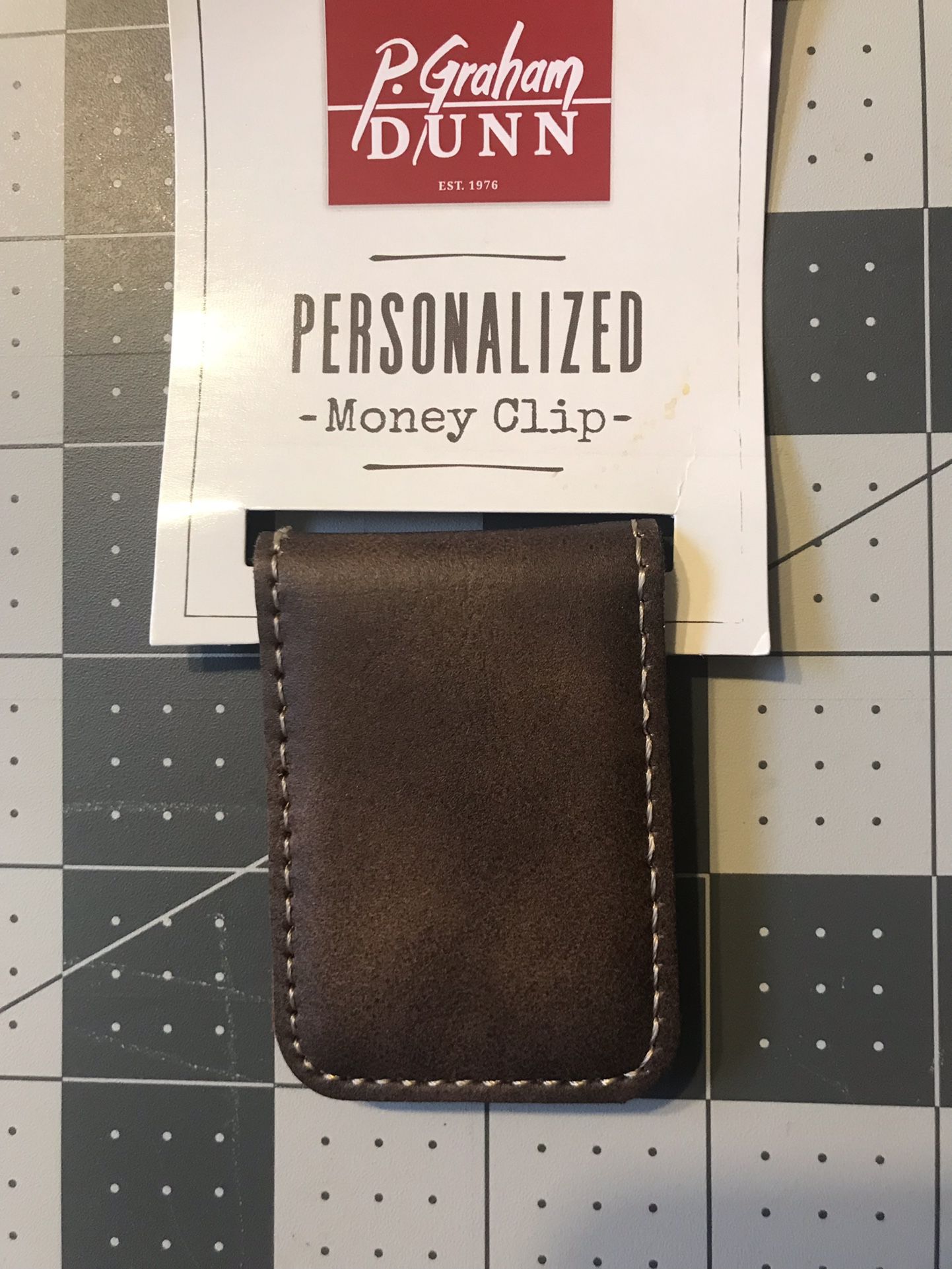 Personalized Faux Leather Money Clip