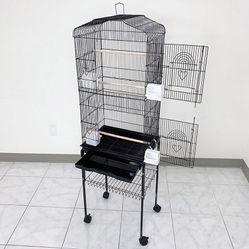 $60 (New in box) Small to medium bird cage 60” tall parrot parakeet cockatiel bird cage 18x14x60” rolling stand 