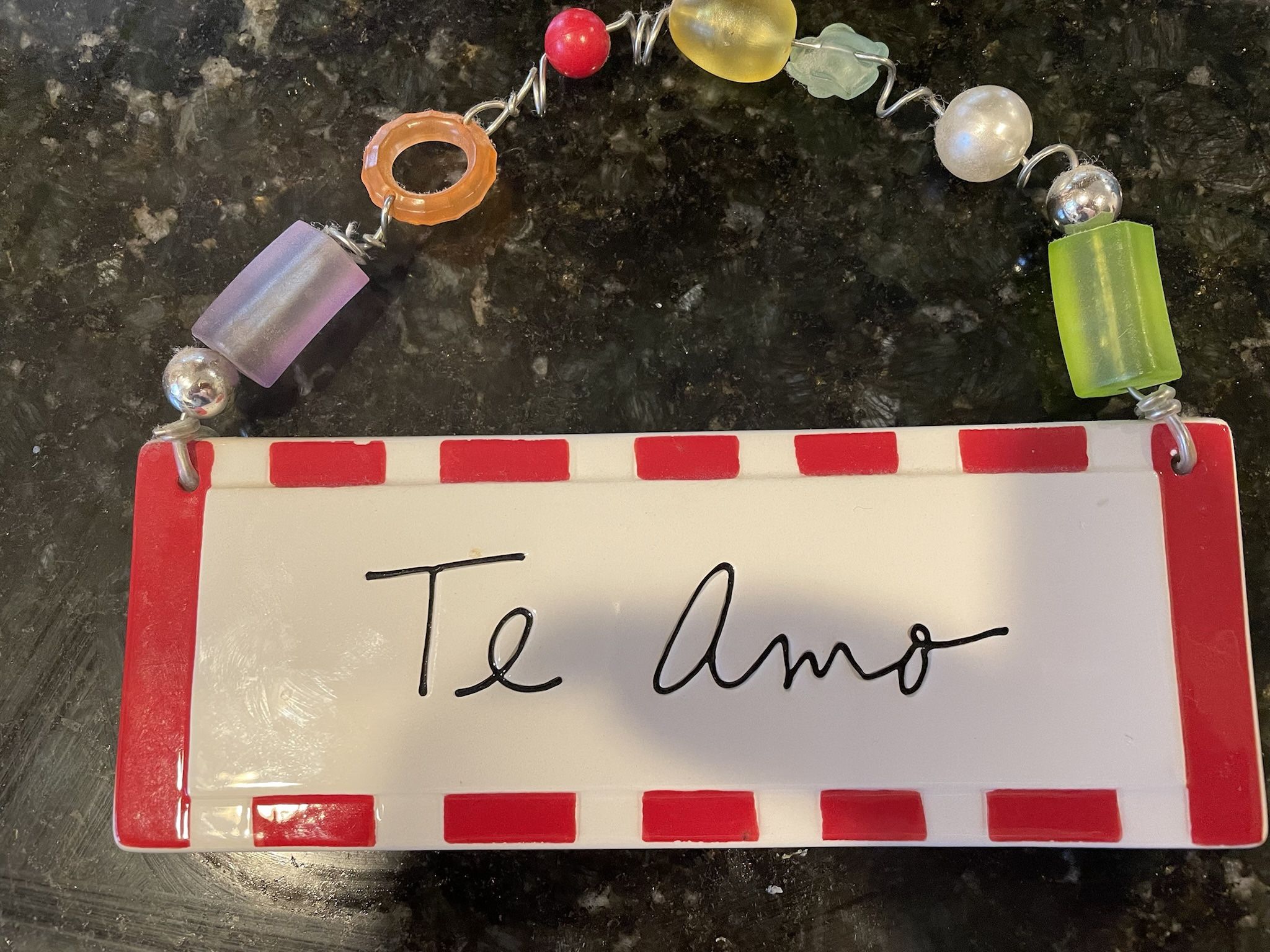 Te Amo Ceramic Sign -new W/tag
