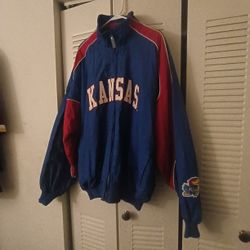 Vintage Kansas Jayhawks Majestic Full Zip Lined Jacket  Men's Blue Size XL