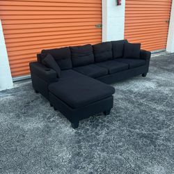 Black Sectional Sectional Sofa 🚛 SAME DAY DELIVERY