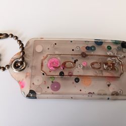 Coach Poppy Plastic Purse Handbag Chained Tag
