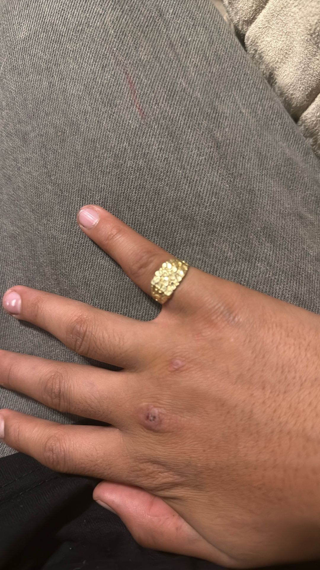 Gold Nugget Pinky Ring