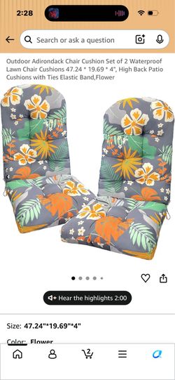 Lawn chair cushions