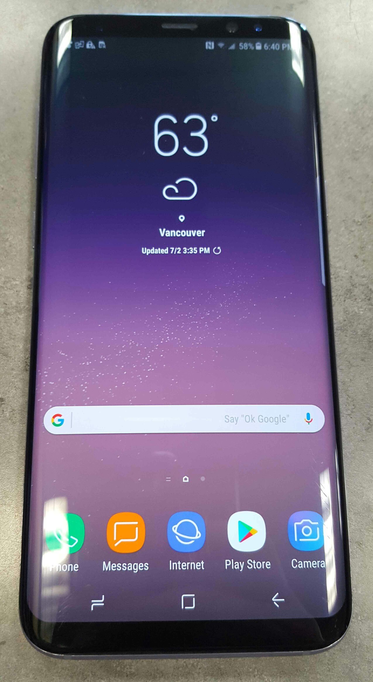 AT&T or Cricket Samsung Galaxy S8 Plus 64gb Purple Android Smart Cell Phone