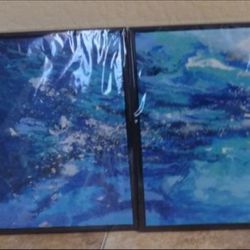 Flow of Colors Art, 3 Pieces, Each 12x16 in Black Frame, NEW in