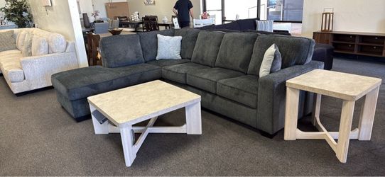 Sectional on dark grey