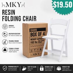 Brand New White Plastic Folding Chairs – $11 Each