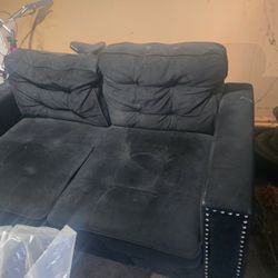 Black Cloth Couch 