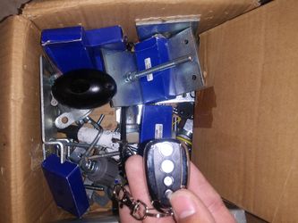 Rolling gate operator blue grey box