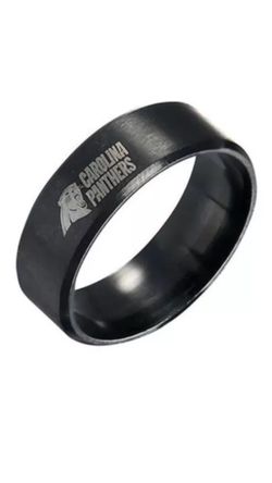 Black Stainless Steel Carolina Panthers Ring