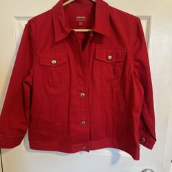 Red Chaps Denim Jacket. LG 