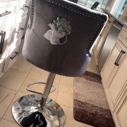 Four Gray Kitchen Stools 