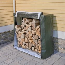 ShelterLogic 4ft Firewood Rack with Cover