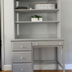 Wood Desk With Shelf 