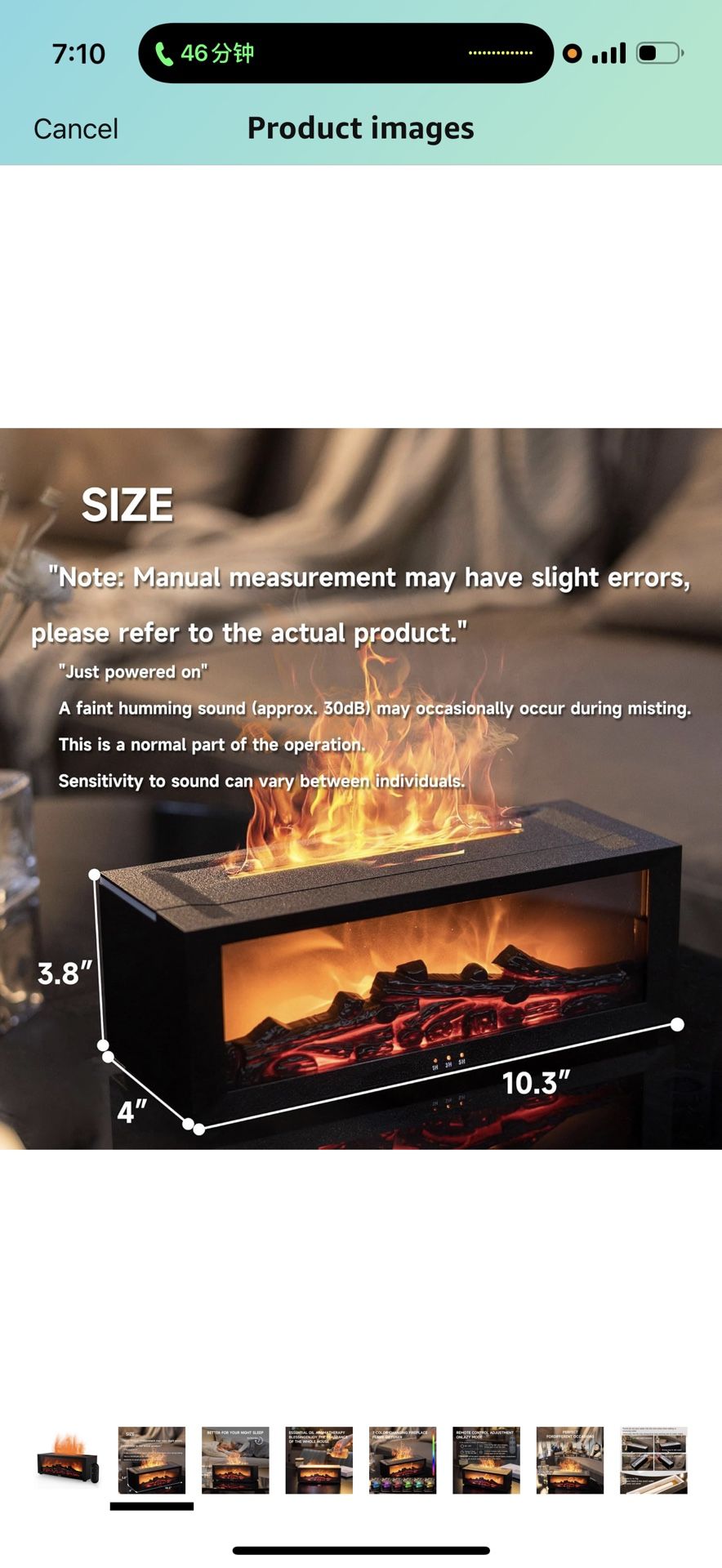Fireplace Flame Air Diffuser Humidifier