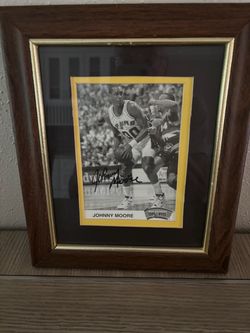 Johnny Moore Signed San Antonio Spurs Framed Photo