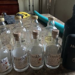 Hennessy Whit Empty Bottles Absolute Empty Bottle With  Fo Leather Cover