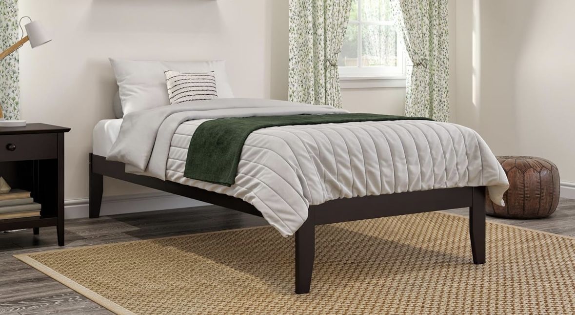 Set of 2 Dark Wood Bed Frames