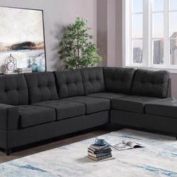 James Reversible Sectional Sofa Black
