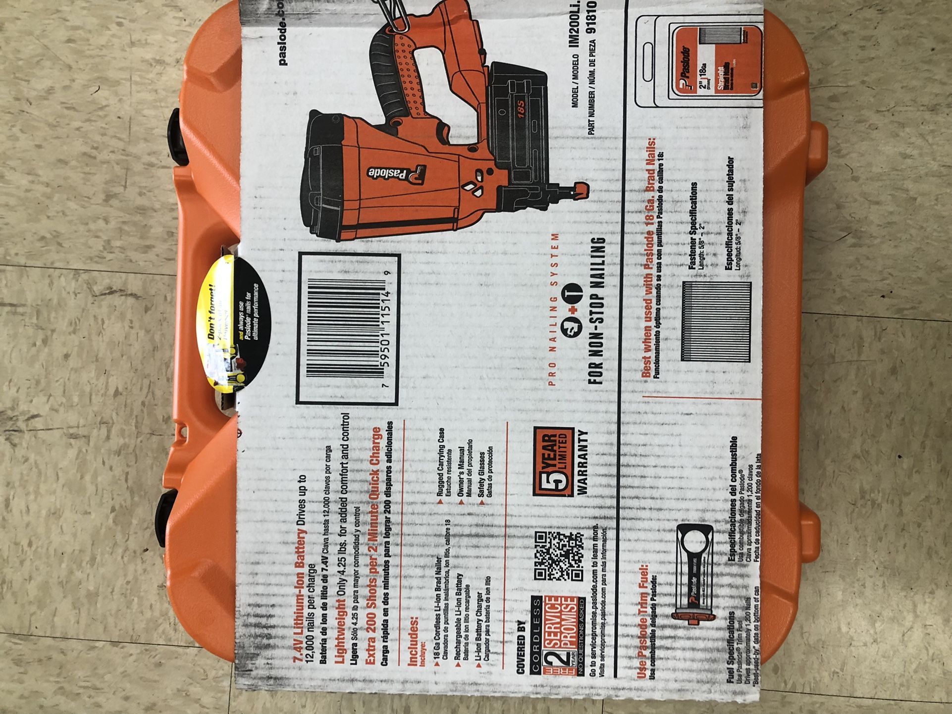 Paslode 18ga Li-ion Brad Nailer
