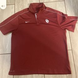 Nike Dri-Fit Oklahoma University Sooners OU Polo Shirt Size XL Men’s 